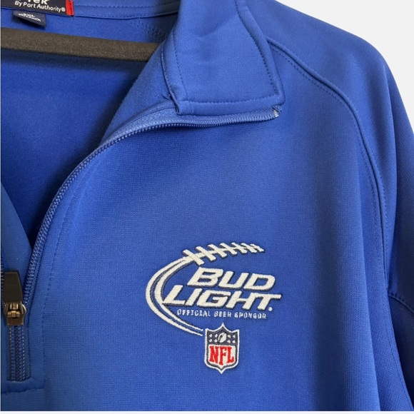 Bud Light NFL Official Beer Sponsor Embroidered 1/4 Zip Pullover jacket XL - Picture 2 of 6